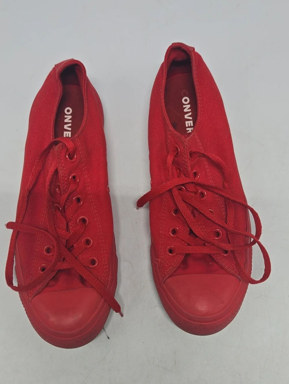 Converse Low-Top Canvas Sneakers Triple Red 10W 8M - Picture 2 of 9